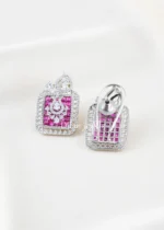 Zareen Square Pendant Set (Silver) PSET02660 - Image 3