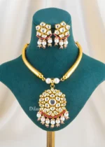 Zarmeen Festive Necklace Set (Yellow Gold) NEC002683