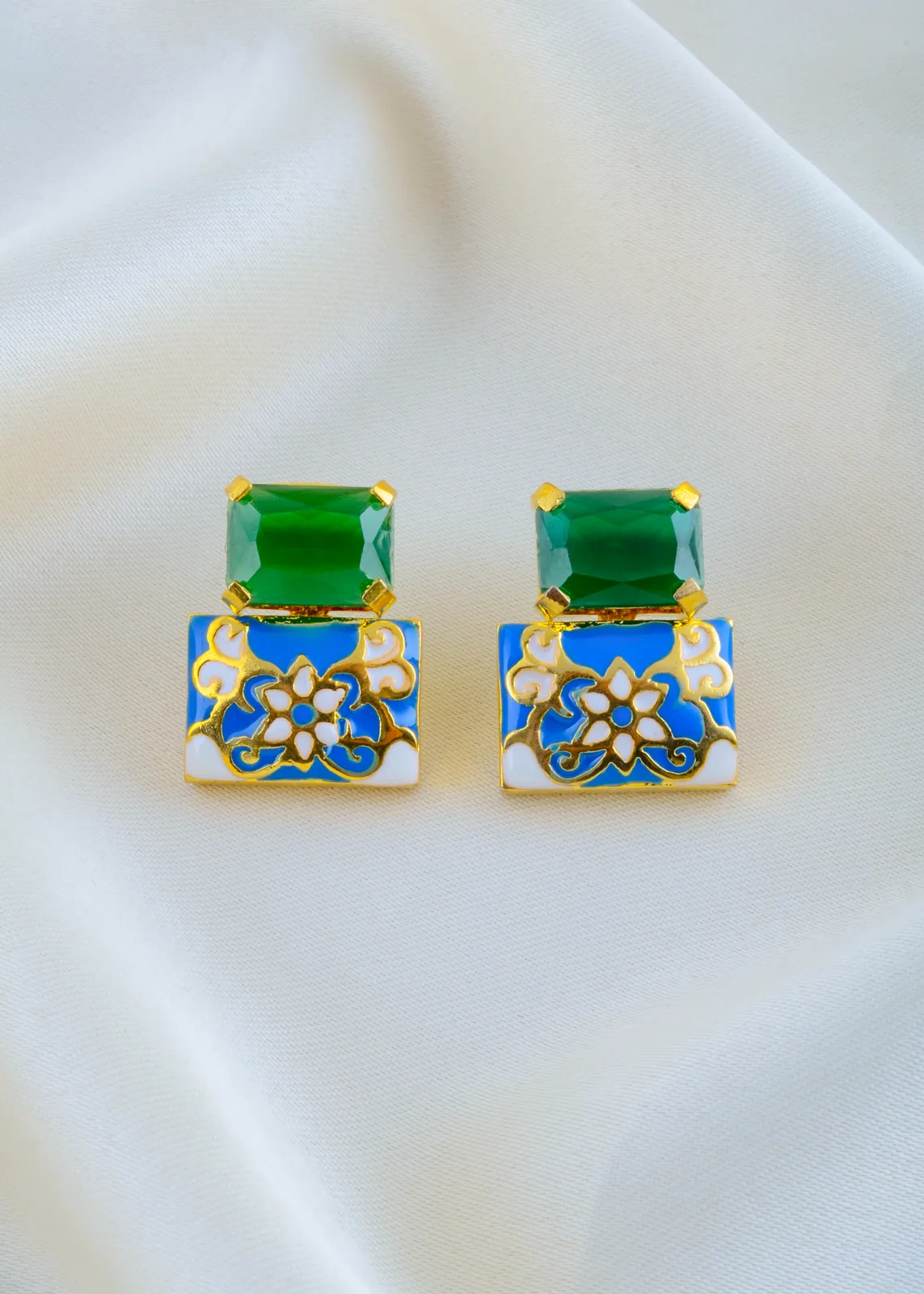 Zehra-Earrings-Green-Blue-Yellow-Gold-EAR001604a Zehra Earrings Green & Blue (Yellow Gold) EAR001604 - Image 1
