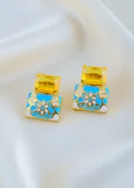 Zehra Earrings Yellow & Blue (Yellow Gold) EAR001607 - Image 2