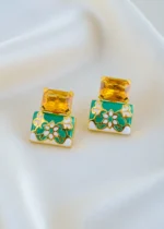 Zehra Earrings Yellow & Green (Yellow Gold) EAR001605 - Image 2