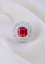 Zehra Luxe Ruby Ring (Silver) RING01854