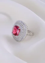 Zehra Luxe Ruby Ring (Silver) RING01854 - Image 3