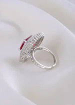 Zehra Luxe Ruby Ring (Silver) RING01854 - Image 4