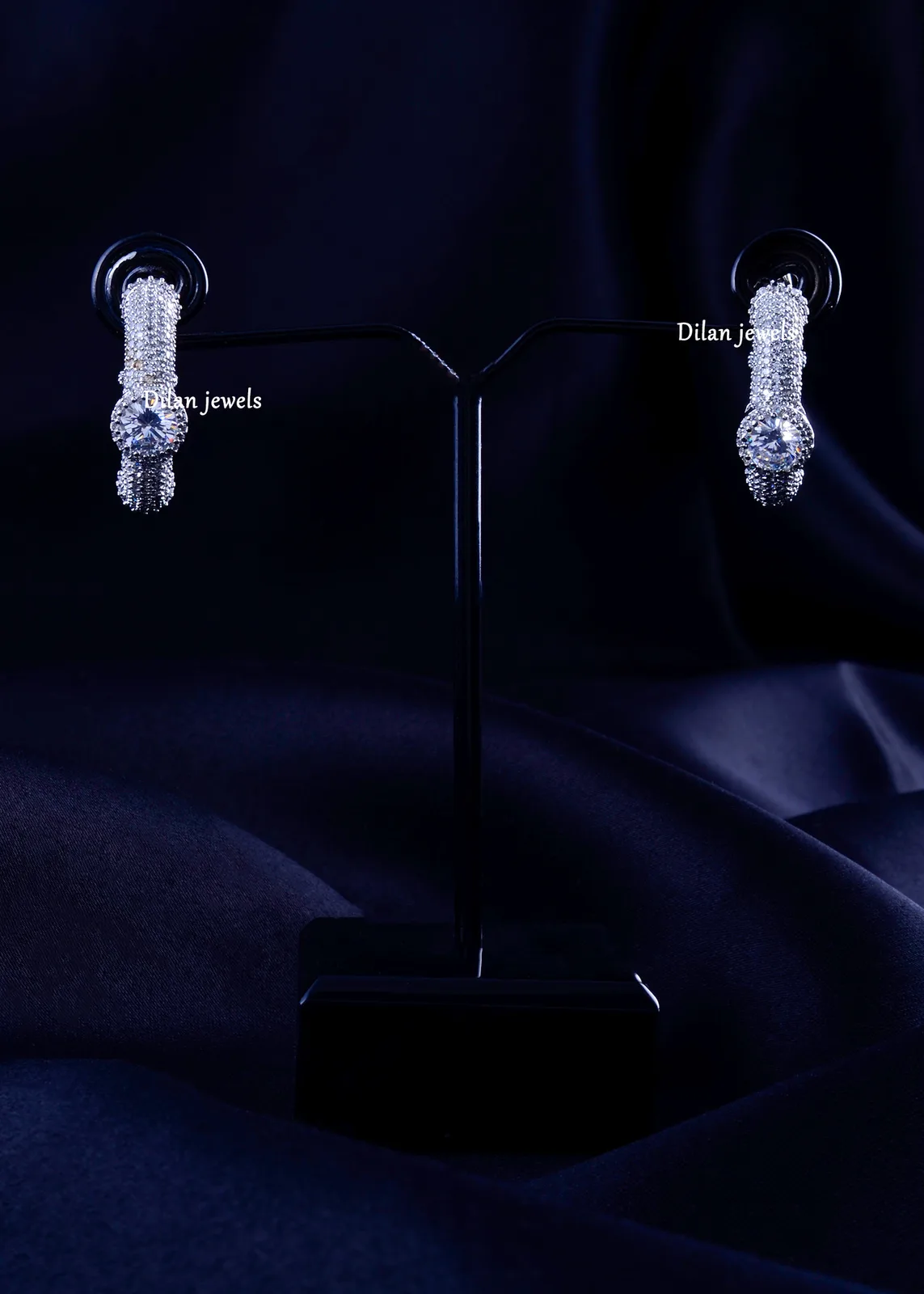 Zenith-Sparkle-Hoops-Silver-EAR002307a Zenith Sparkle Hoops (Silver) EAR002307 - Image 1