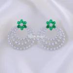 Zirconia  Flower Web Hoops ( Silver ) EAR002165