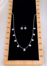 Ziya Diamond Drops Set (Silver) NEC001847