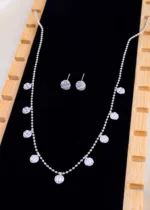 Ziya Diamond Drops Set (Silver) NEC001847 - Image 2