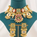 Zoya Floral Royal Necklace Set (Yellow Gold) NEC002716