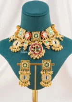 Zoya Floral Royal Necklace Set (Yellow Gold) NEC002716