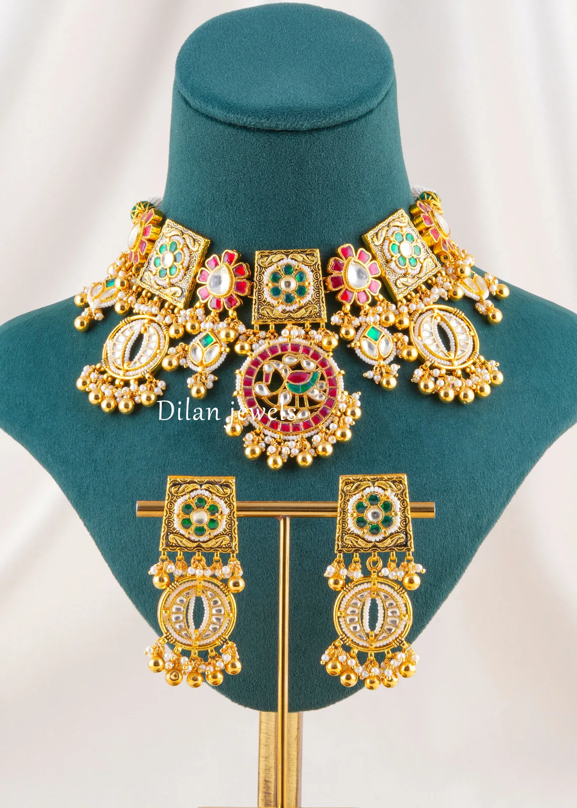Zoya-Floral-Royal-Necklace-Set-Yellow-Gold-NEC002716 Zoya Floral Royal Necklace Set (Yellow Gold) NEC002716 - Image 1