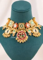 Zoya Floral Royal Necklace Set (Yellow Gold) NEC002716 - Image 2